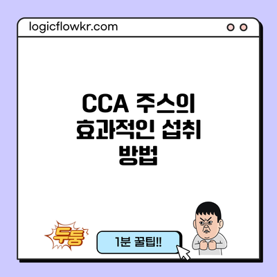 CCA 주스의 효과적인 섭취 방법