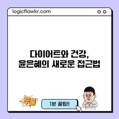 다이어트와 건강, 윤은혜의 새로운 접근법