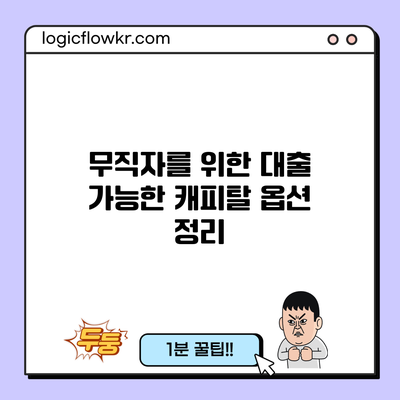 무직자를 위한 대출 가능한 캐피탈 옵션 정리