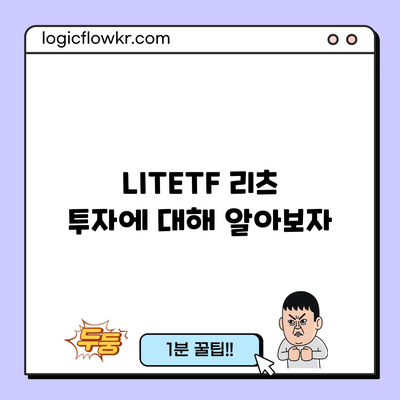 LITETF: 리츠 투자에 대해 알아보자