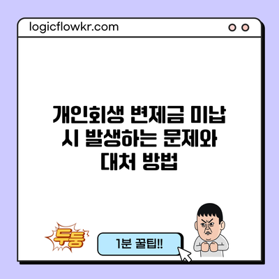 개인회생 변제금 미납 시 발생하는 문제와 대처 방법