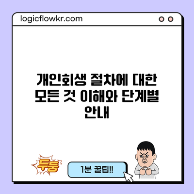 개인회생 절차에 대한 모든 것: 이해와 단계별 안내