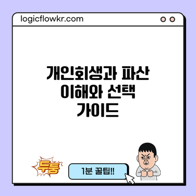 개인회생과 파산: 이해와 선택 가이드