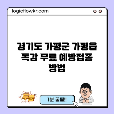 경기도 가평군 가평읍 독감 무료 예방접종 방법