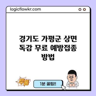 경기도 가평군 상면 독감 무료 예방접종 방법