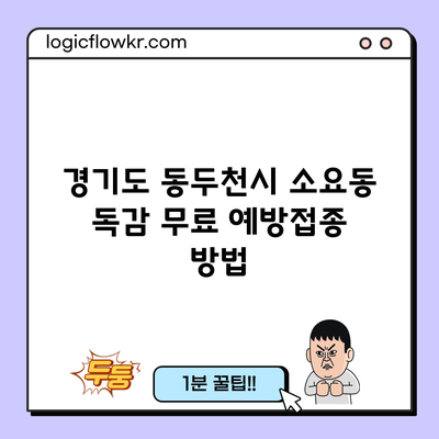 경기도 동두천시 소요동 독감 무료 예방접종 방법