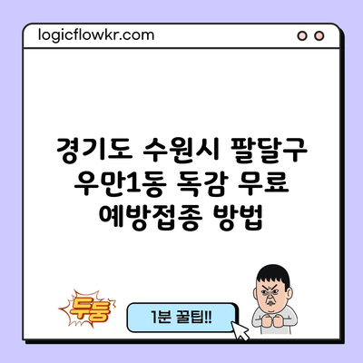 경기도 수원시 팔달구 우만1동 독감 무료 예방접종 방법