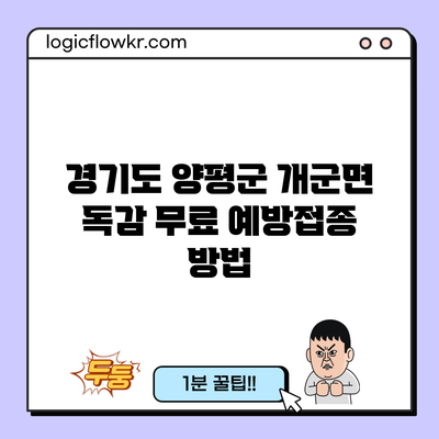 경기도 양평군 개군면 독감 무료 예방접종 방법