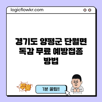 경기도 양평군 단월면 독감 무료 예방접종 방법