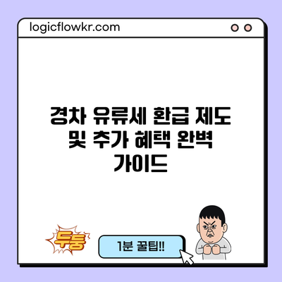 경차 유류세 환급 제도 및 추가 혜택 완벽 가이드