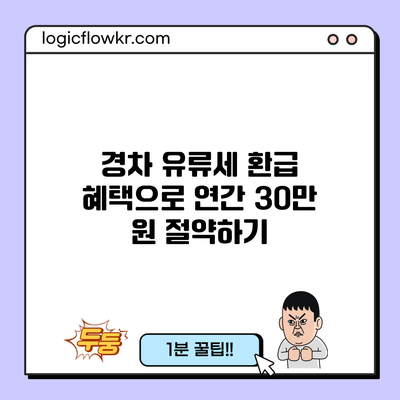 경차 유류세 환급 혜택으로 연간 30만 원 절약하기