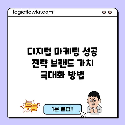 디지털 마케팅 성공 전략: 브랜드 가치 극대화 방법