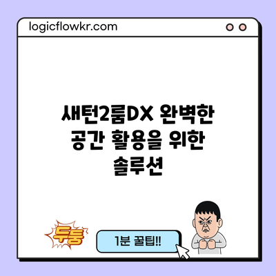 새턴2룸DX: 완벽한 공간 활용을 위한 솔루션