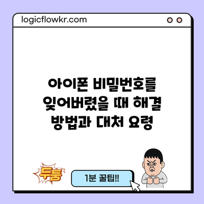 아이폰 비밀번호를 잊어버렸을 때 해결 방법과 대처 요령