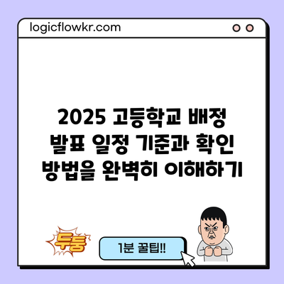 2025 고등학교 배정 발표 일정 기준과 확인 방법을 완벽히 이해하기