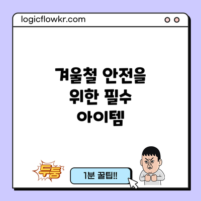 겨울철 안전을 위한 필수 아이템