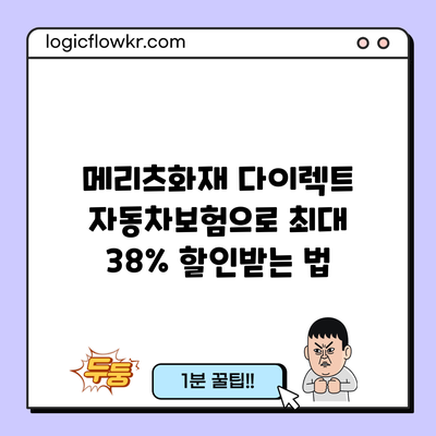 메리츠화재 다이렉트 자동차보험으로 최대 38% 할인받는 법