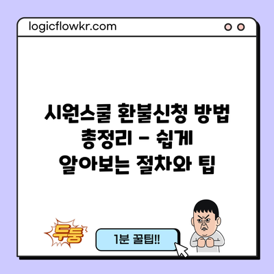 시원스쿨 환불신청 방법 총정리 - 쉽게 알아보는 절차와 팁