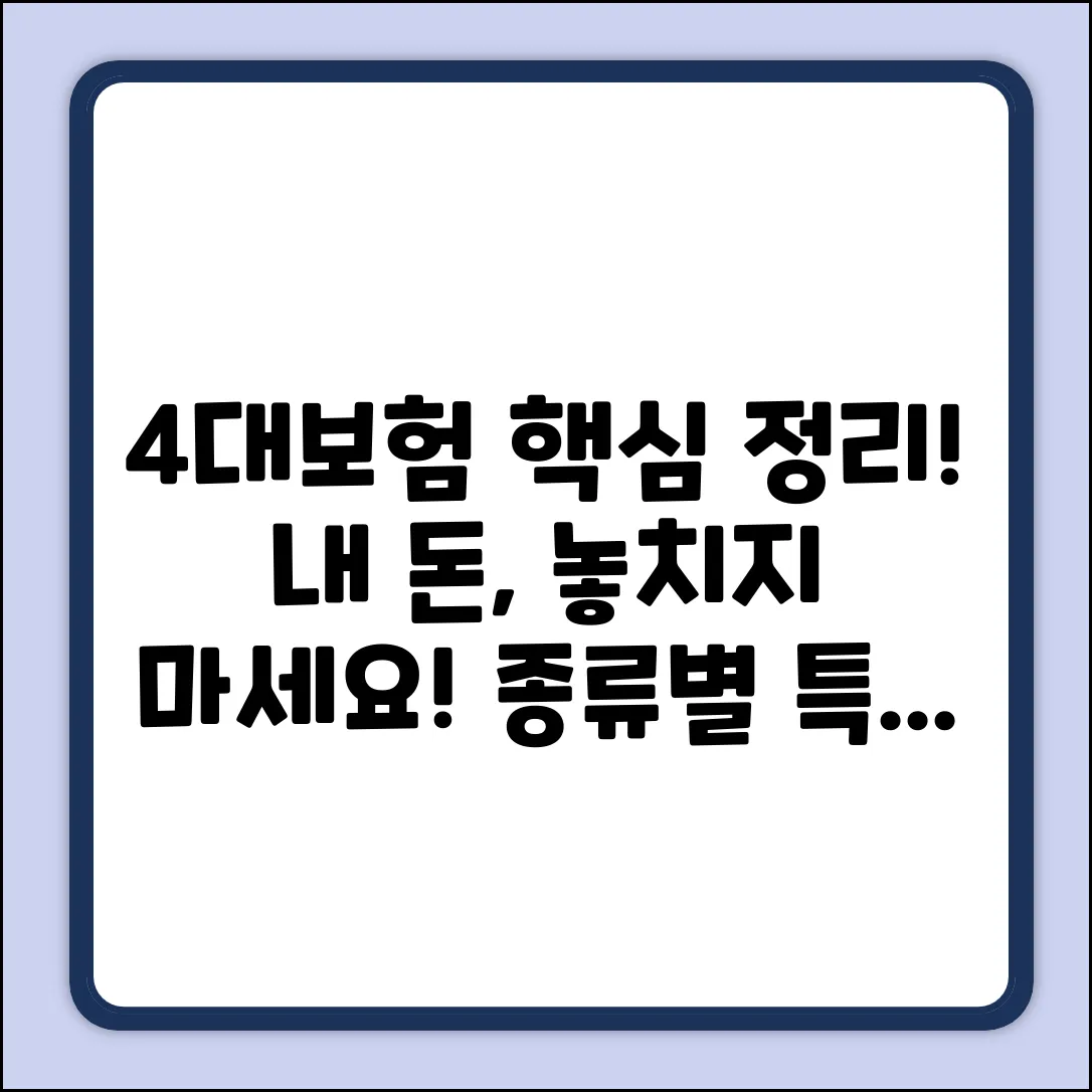 4대보험 종류별 특징, 핵심만 콕!