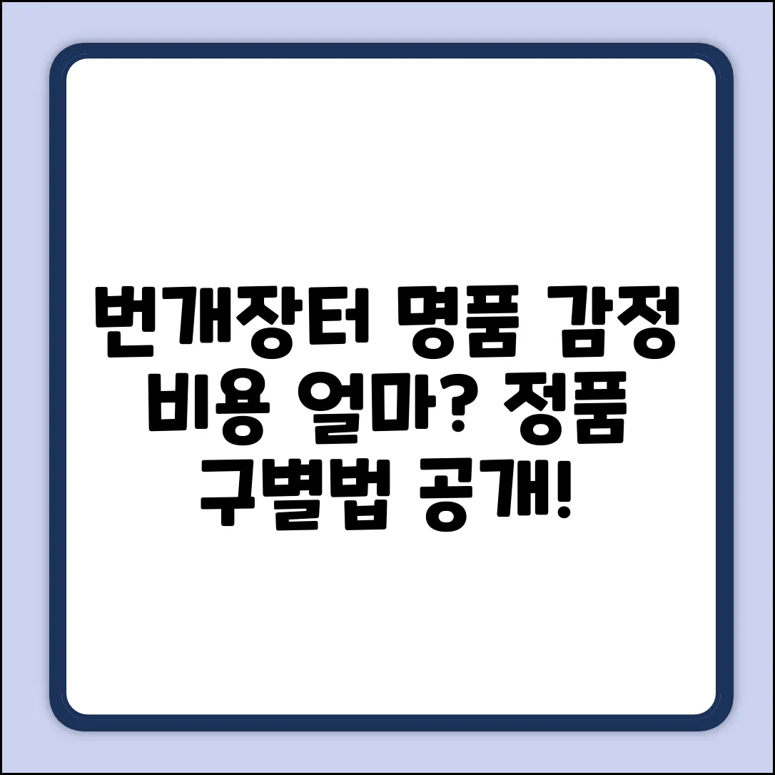 번개장터 명품 감정, 비용이 궁금하세요?