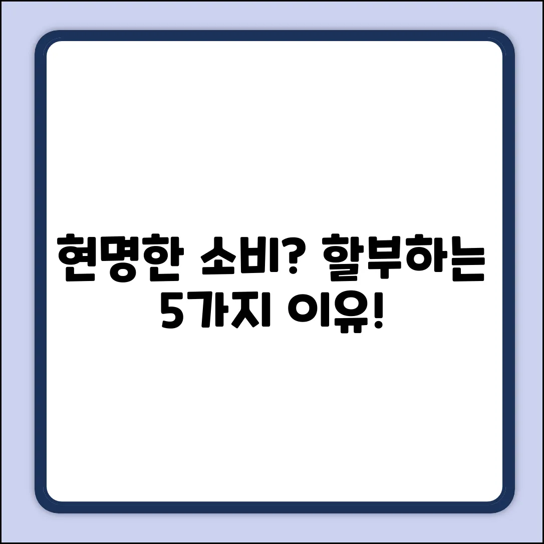 할부하는 5가지 이유: 현명한 소비?
