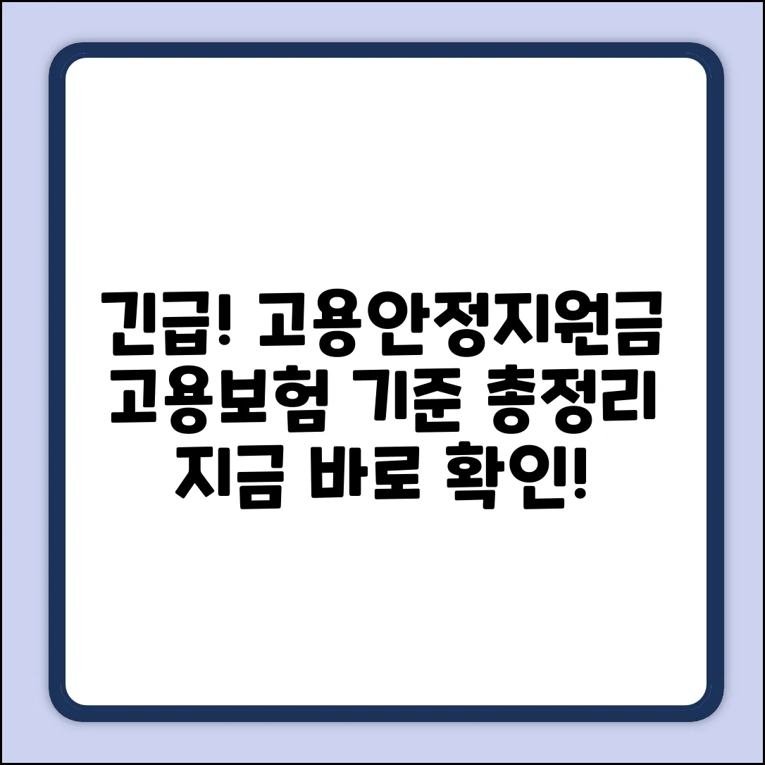 긴급고용안정지원금, 고용보험 기준이 궁금하세요?