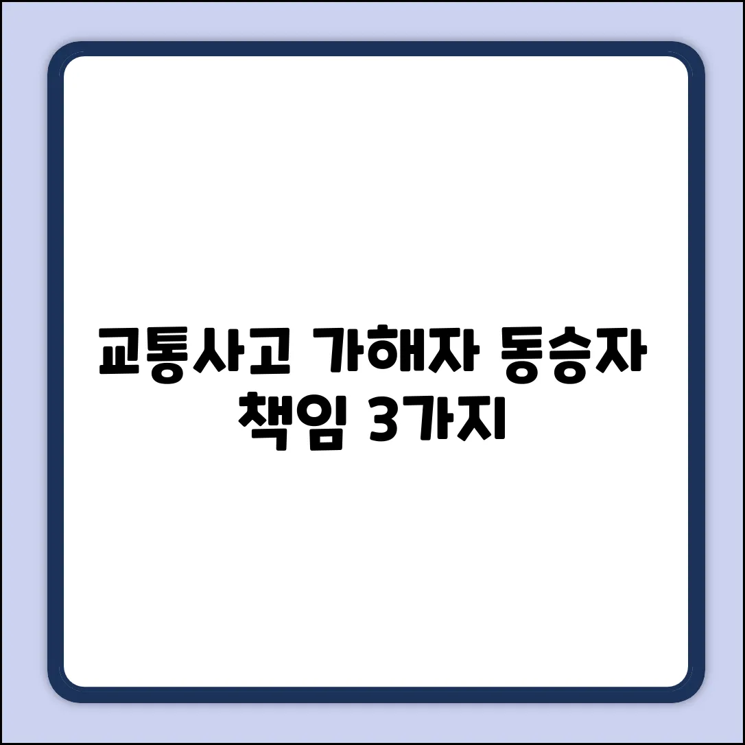 교통사고 가해자동승자, 3가지 책임 쟁점