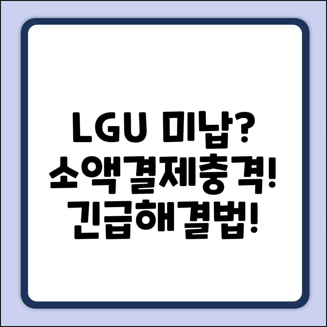 LGU+ 한달 미납? 소액결제 안 될 줄이야!