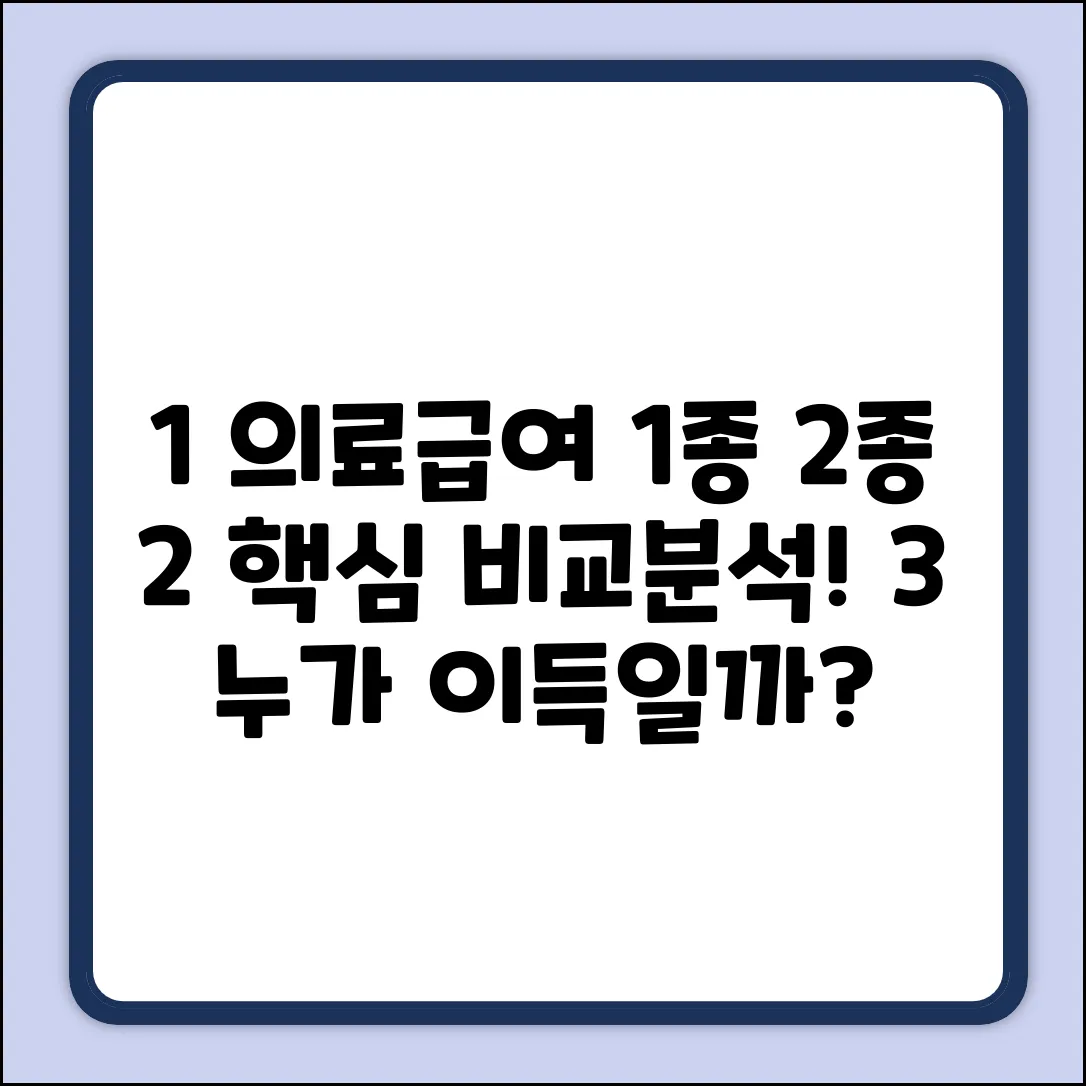 의료급여 1종 vs 2종: 핵심 비교 분석!
