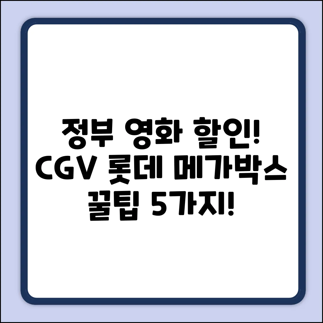 정부 영화 할인쿠폰: CGV, 롯데시네마, 메가박스 꿀팁 5!