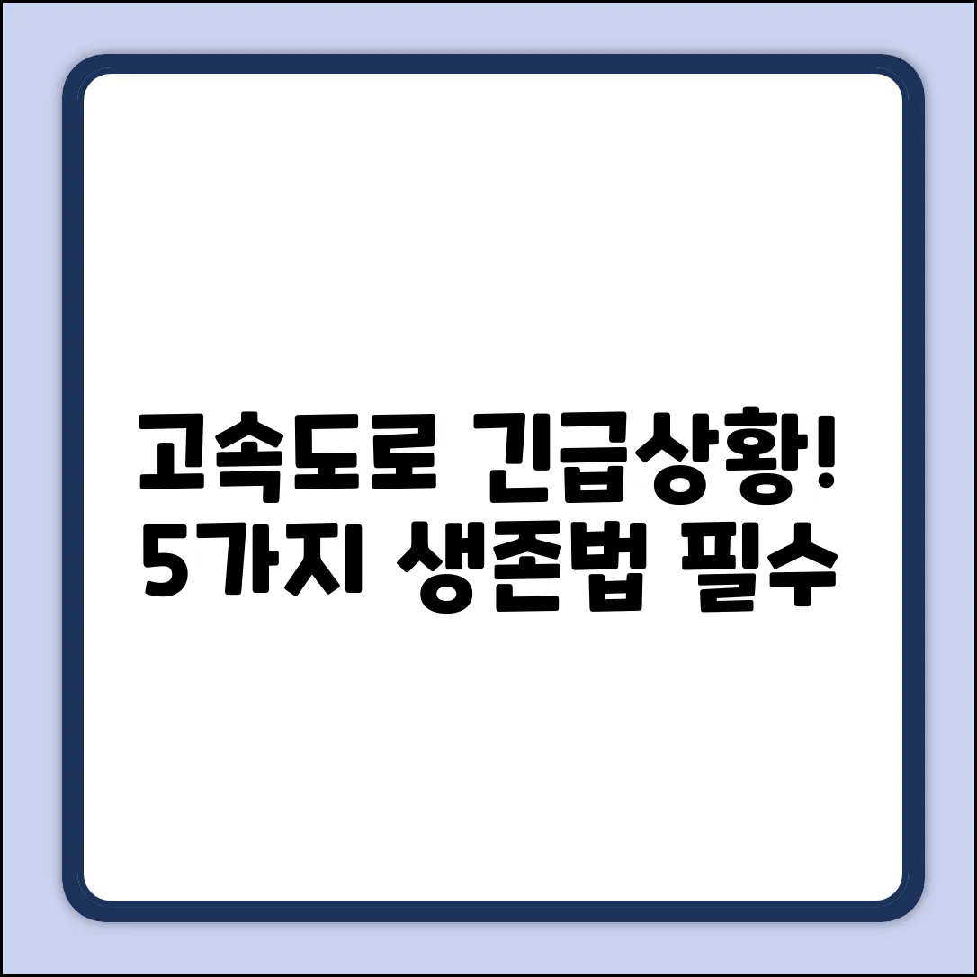 고속도로 비상 상황, 대처법 5가지!