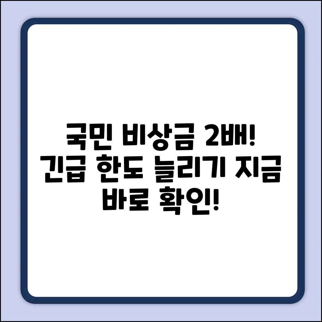 국민비상금대출, 한도 2배 늘리는 법?