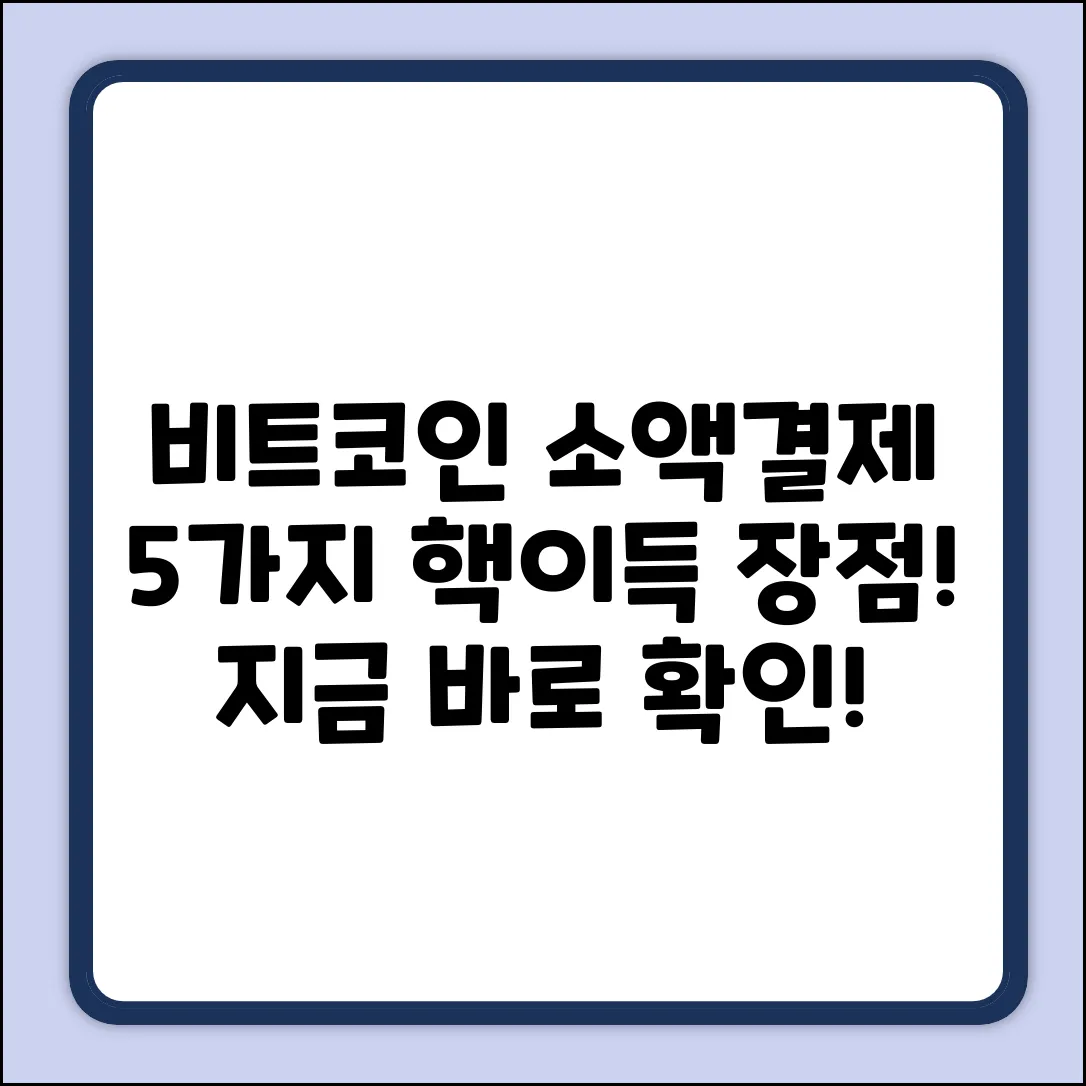 비트코인 소액결제, 5가지 놀라운 장점