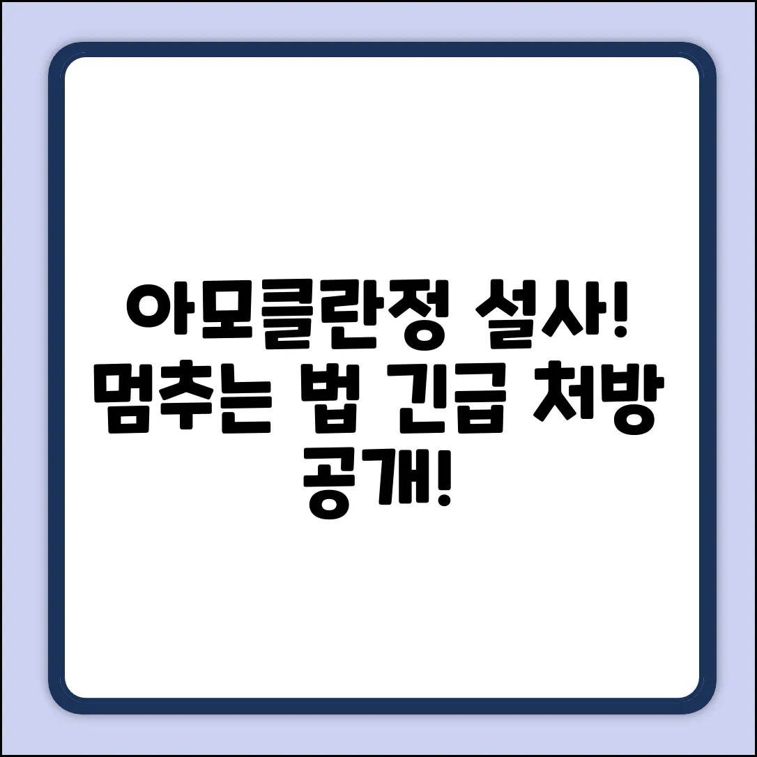 명문아모클란정 복용 후 설사, 어떡하죠?