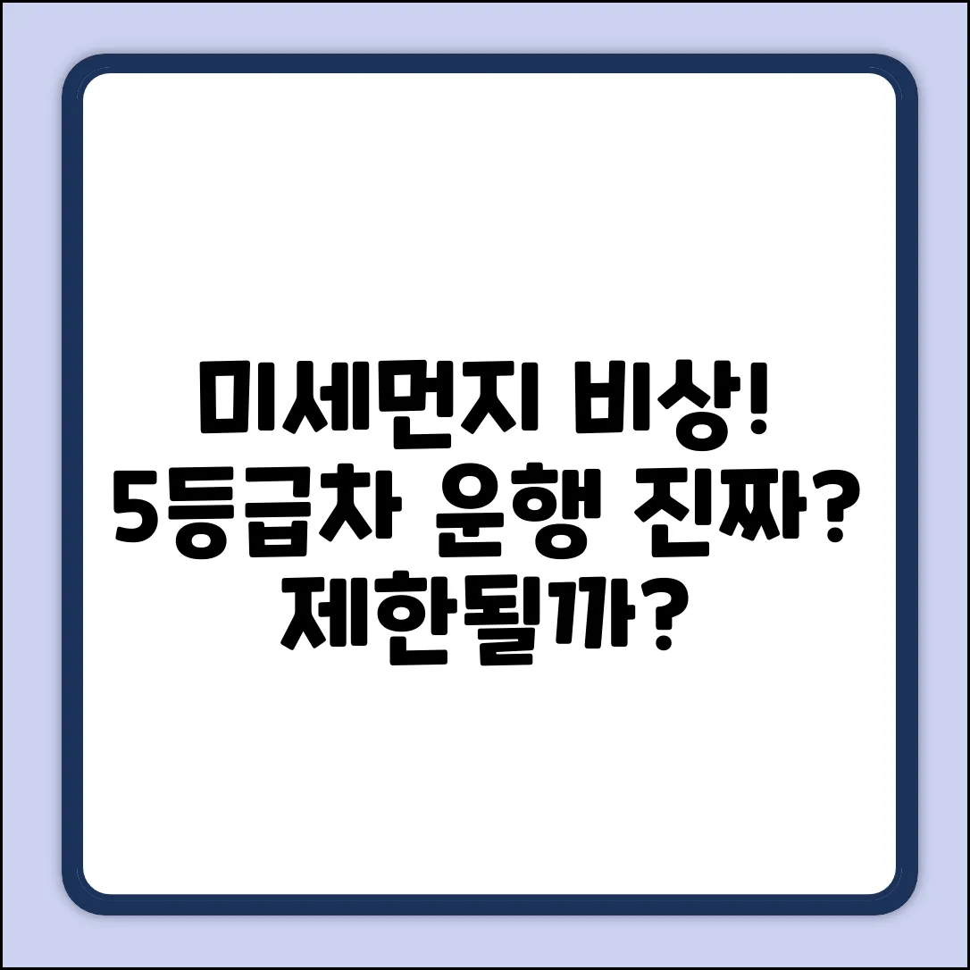 미세먼지 비상저감조치, 5등급차 운행 제한될까?
