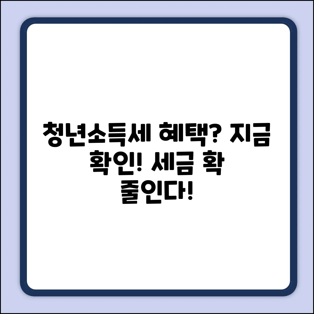청년소득세 감면? 쉽게 확인하세요!