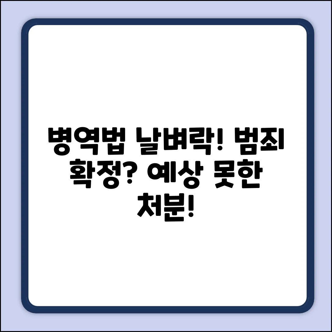 병역법 시행령: 범죄 확정 시, 예상 못한 처분은?