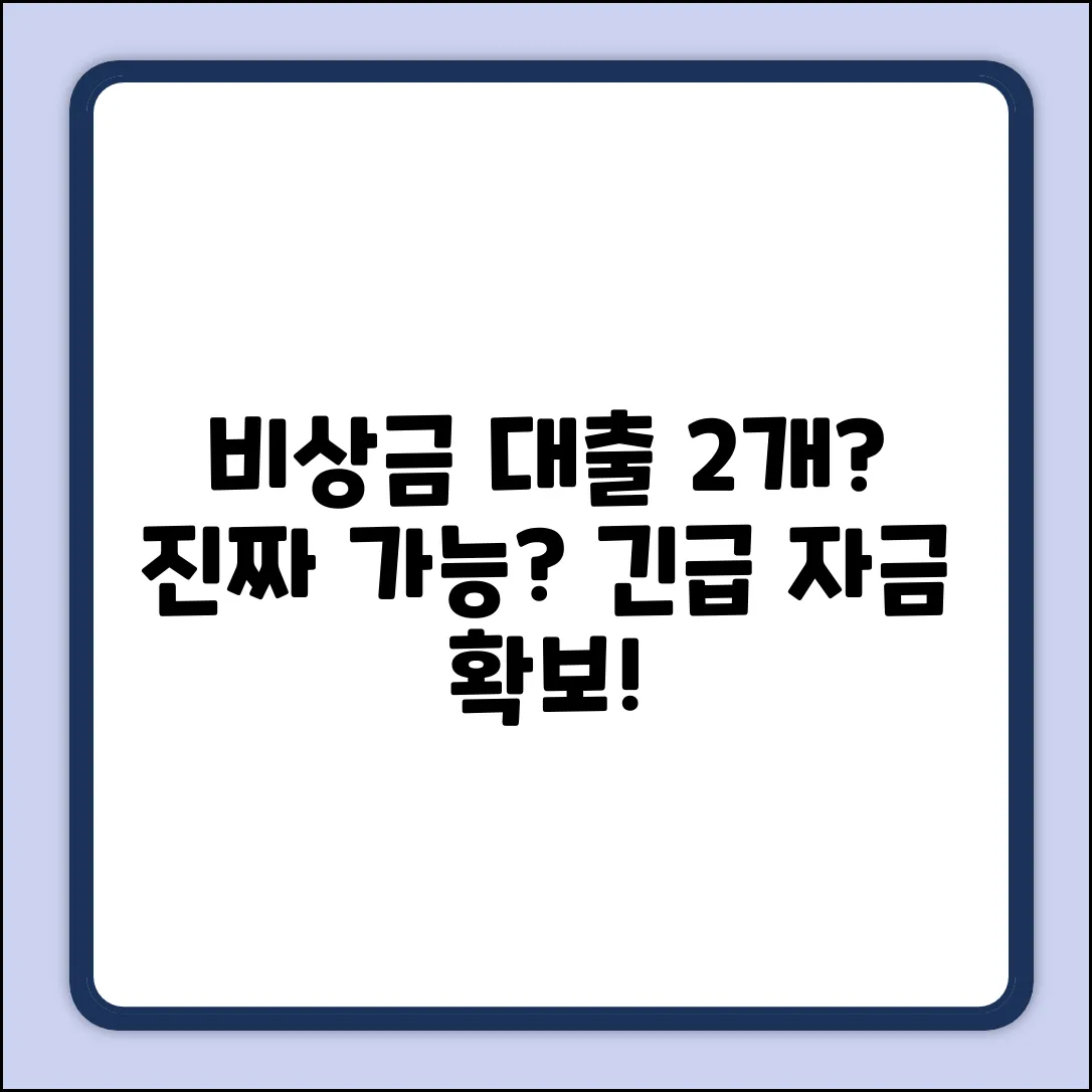 비상금 대출 2개 이상? 👀 현실 가능할까?