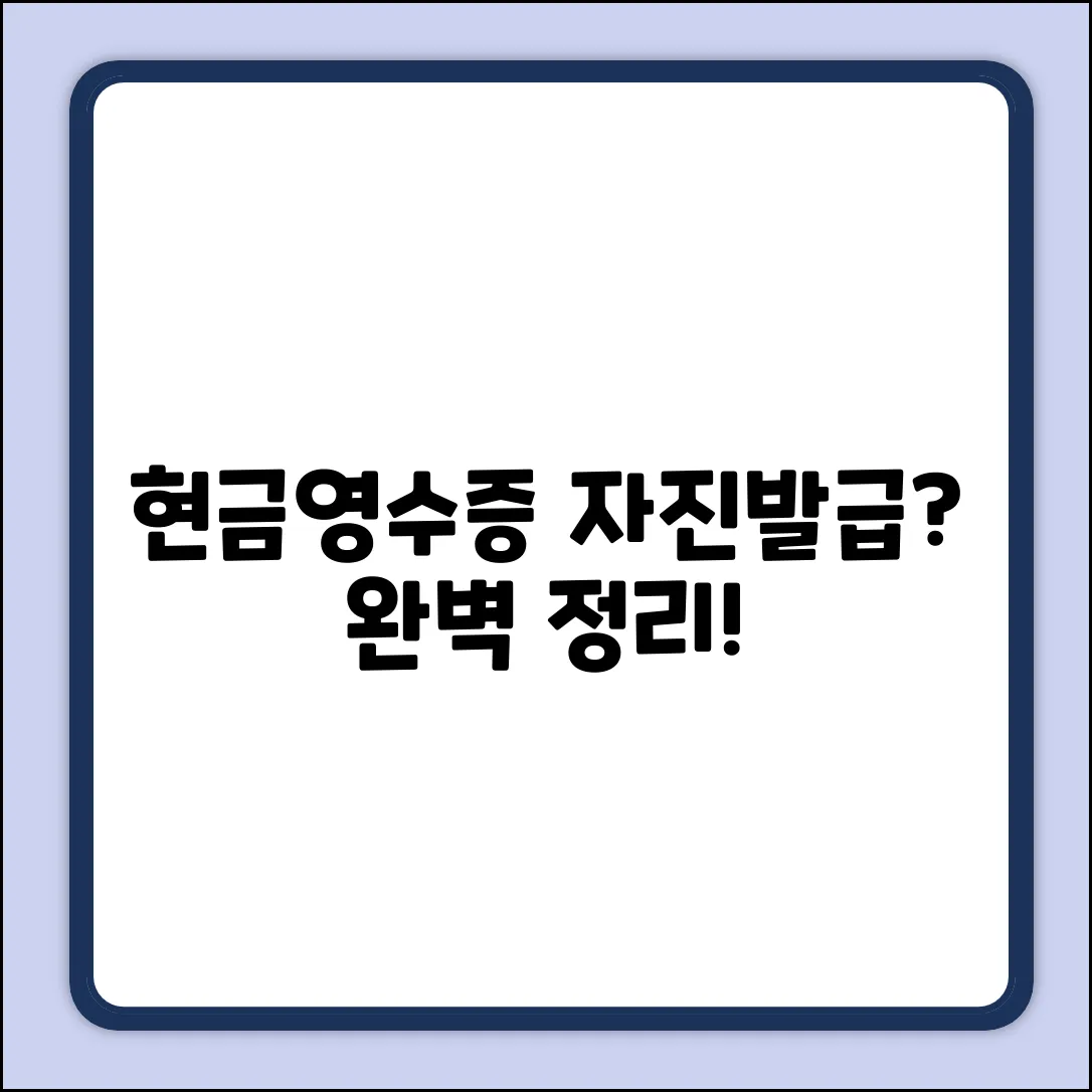 현금영수증 자진발급 완벽 가이드