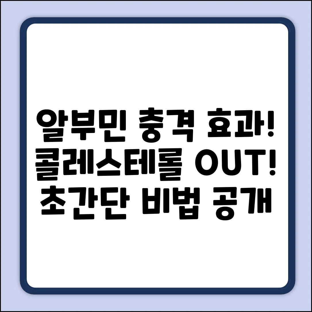 알부민, 콜레스테롤 낮추는 비법? 초보자도 쉽게!