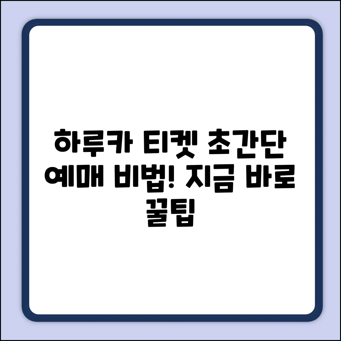 하루카 특급 티켓, 초간단 예매 비법!