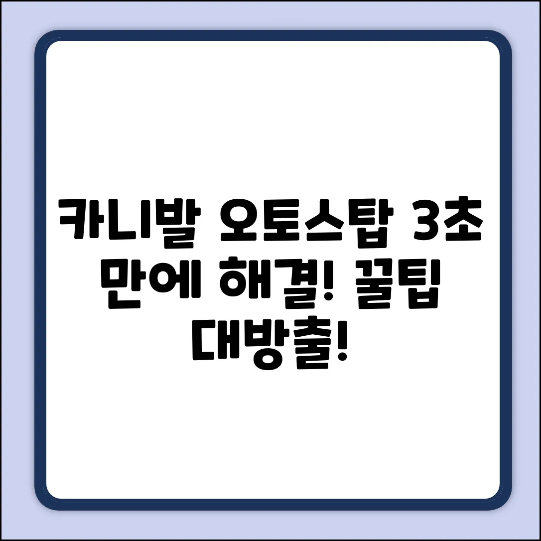 카니발 오토스탑, 3초 만에 끄는 법!