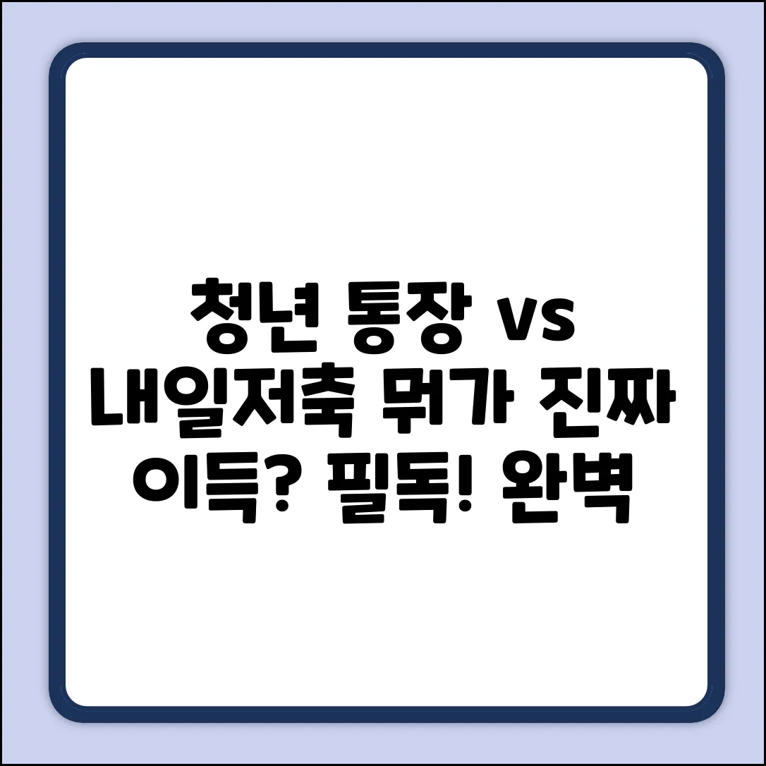 청년 노동자 통장 vs 청년내일저축, 완벽 비교 가이드