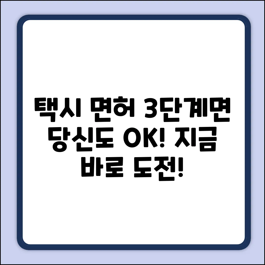 택시면허, 딱 3단계면 당신도 OK!