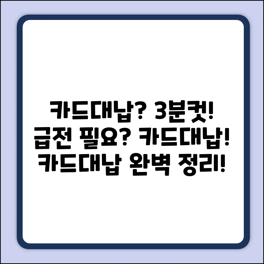 카드대납대출이란? 3분 완벽 이해!
