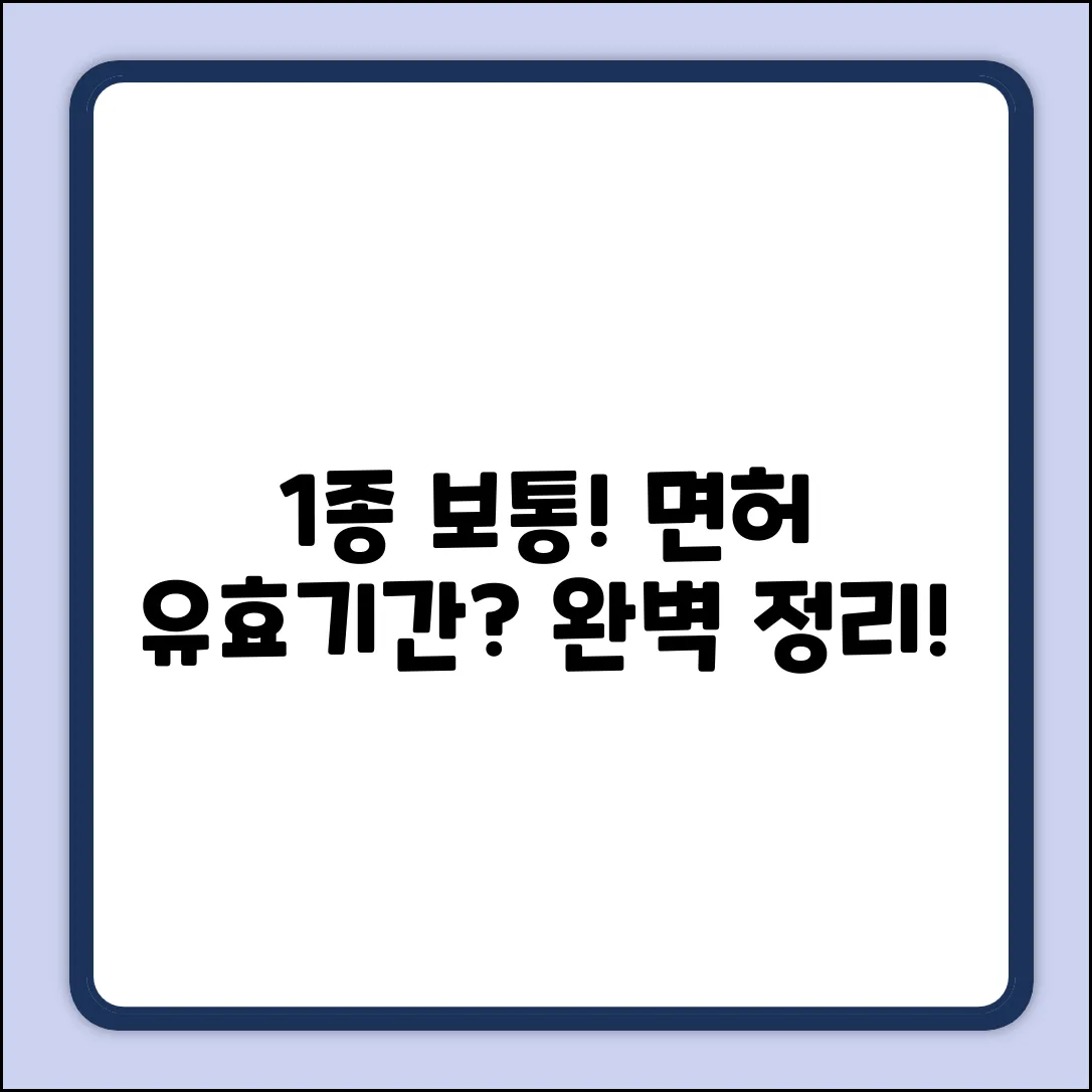 1종 보통 면허 유효기간 완벽 가이드