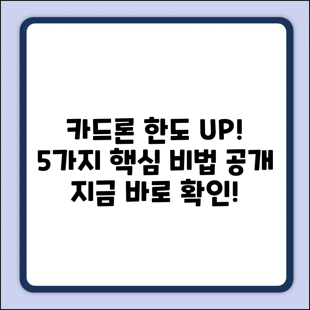 카드론 한도, 5가지 핵심 증액 방법!