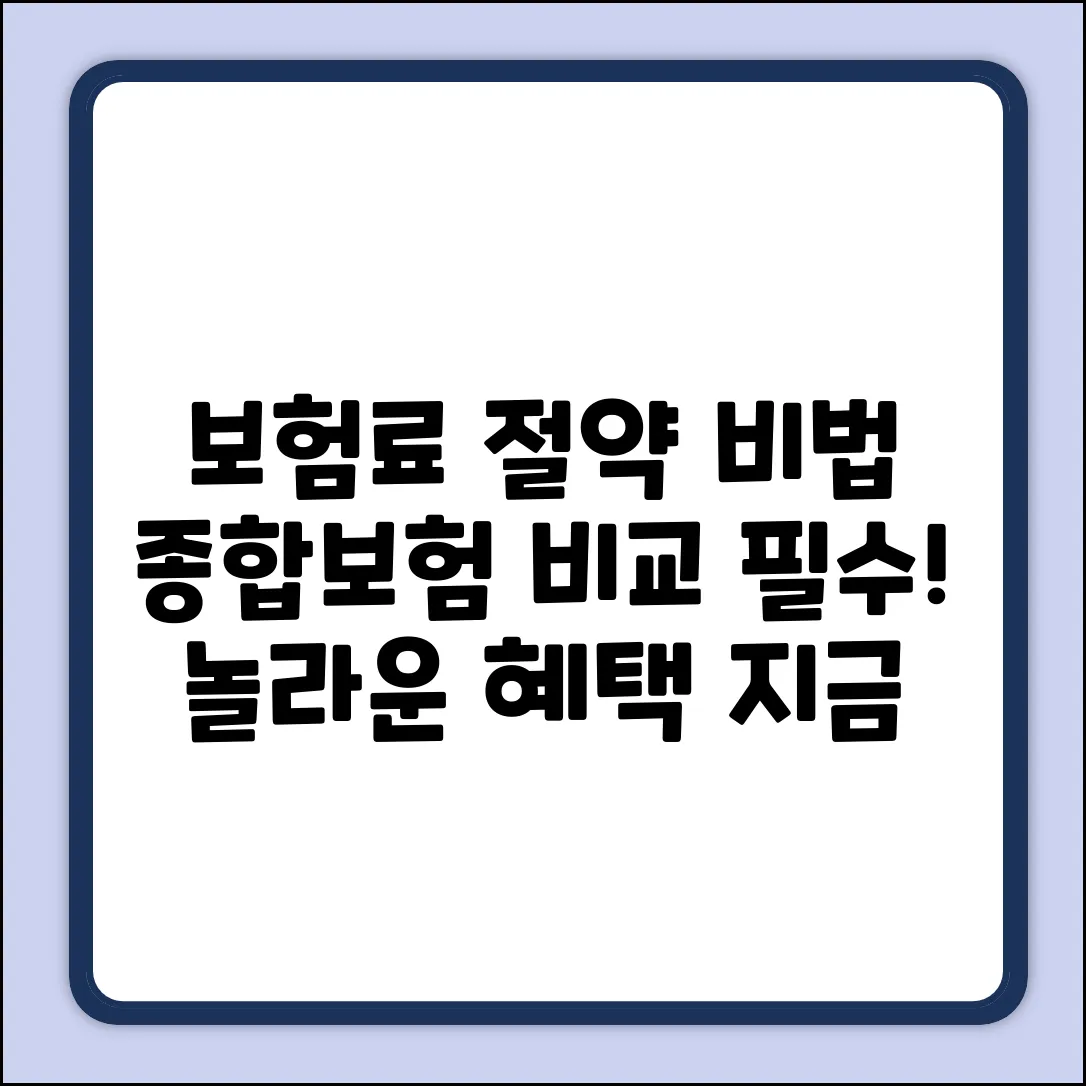 종합보험비교사이트, 놀라운 보험료 절약의 비밀!