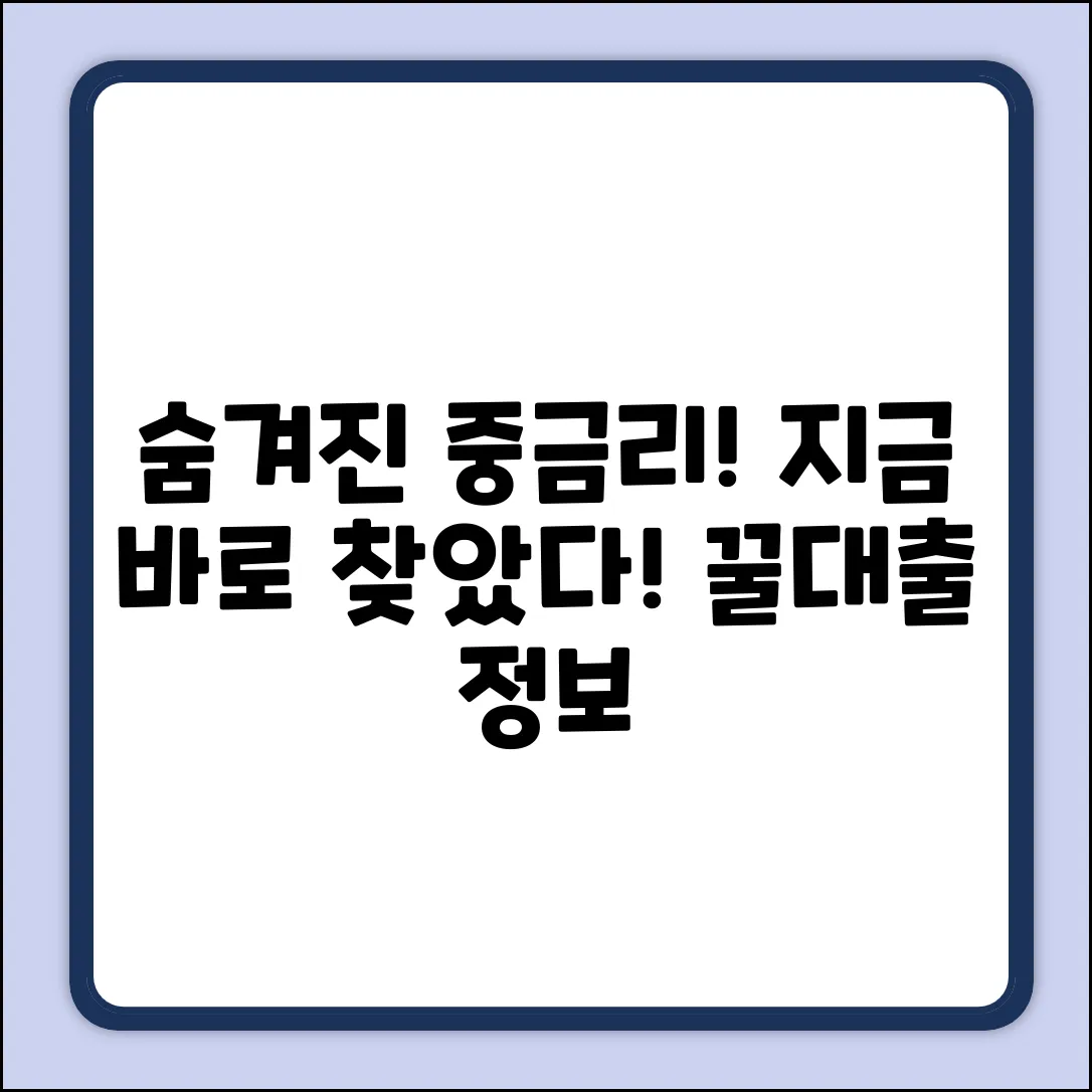 숨겨진 중금리대출, ✨찾았다!✨