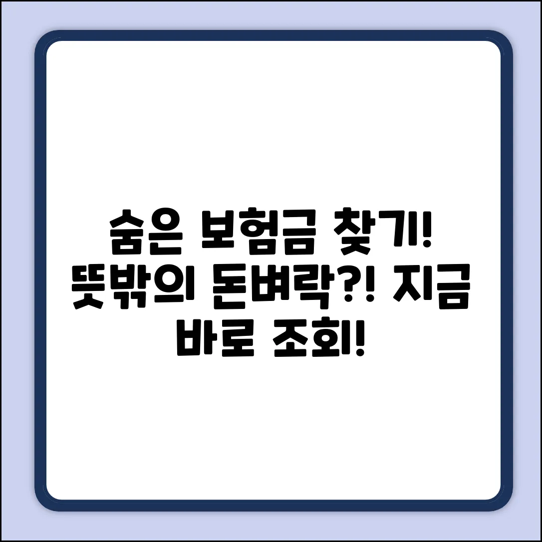 숨겨진 사망보험금 조회: 뜻밖의 행운?!